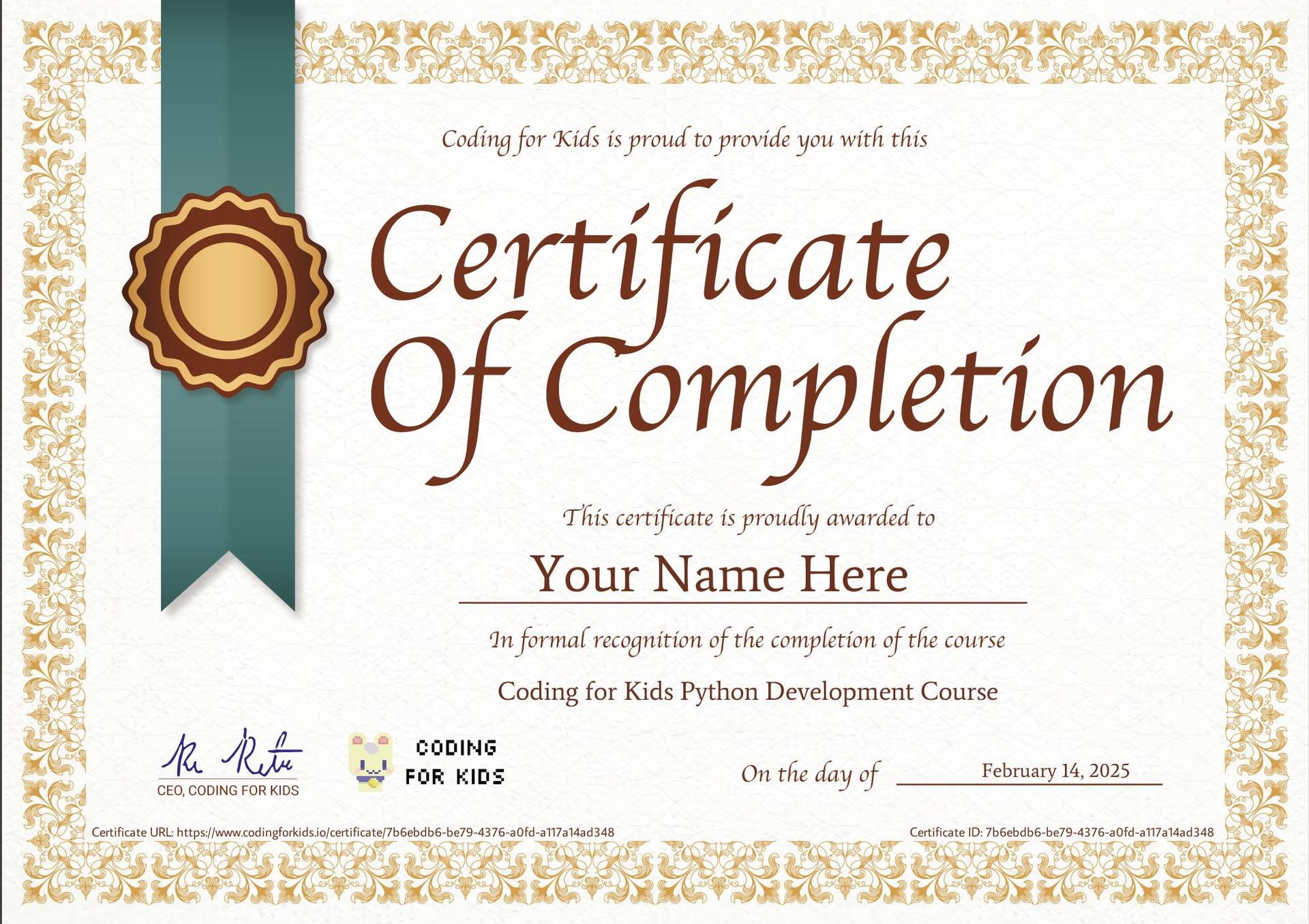 Certificate